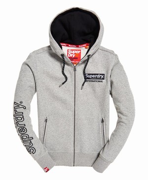 Superdry International Applique Cipzár Férfi Kapucnis Pulóver Titán | HVAUY2740